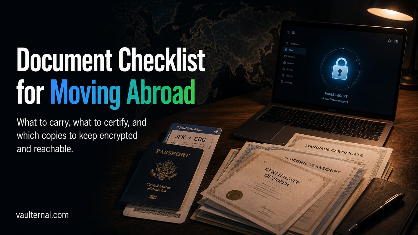 Document Checklist for Moving Abroad (Keep Encrypted Copies of These)