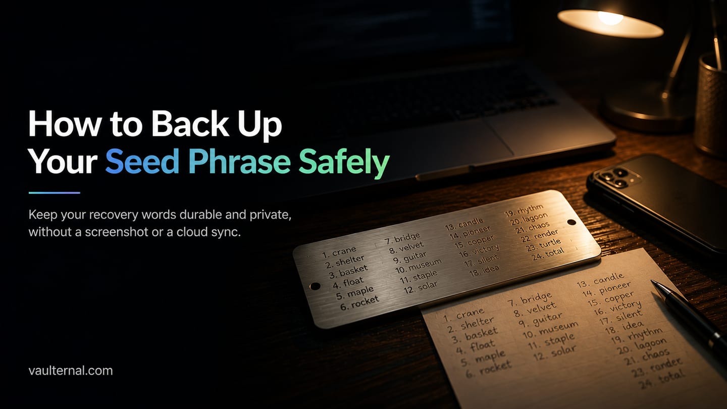How to Back Up Your Seed Phrase Safely (Without Screenshots or the Cloud)